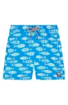 Tom & Teddy Little Boy's & Boy's Fish Print Swim Shorts In Striped Blue