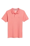 Tom & Teddy Solid Pima Cotton Piqué Polo In Watermelon