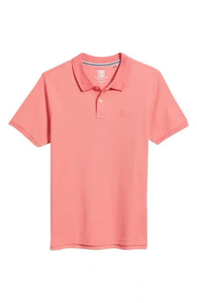 Tom & Teddy Solid Pima Cotton Piqué Polo In Watermelon