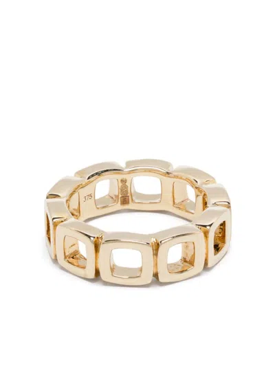 TOM WOOD 9K YELLOW GOLD CUSHION RING