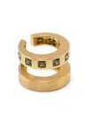Tom Wood Arch Zirconia Double Cuff Earrings In Gold