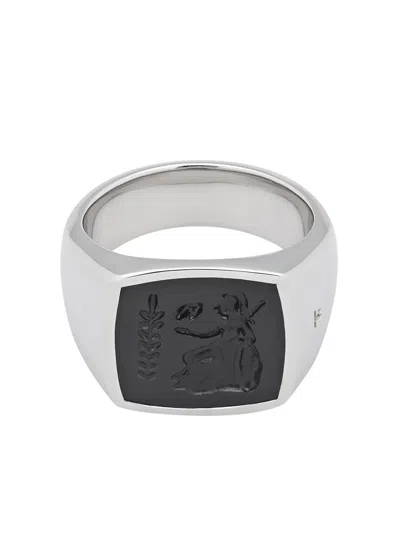 Tom Wood Athena Onyx-embellished Ring In Metallic