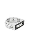 Tom Wood Black-spinel Rings (set Of Two) In 银色