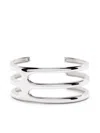 Tom Wood Cage Double Cuff Bracelet In Silver
