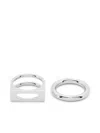 Tom Wood Cage Rings (set Of Two) In Silver