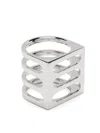 Tom Wood Cage Triple Ring In Silver
