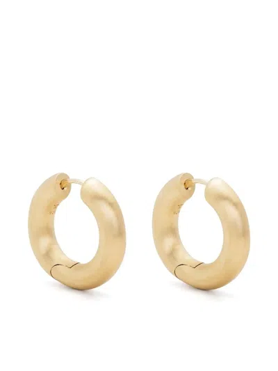 Tom Wood Chunky Hoops Satin Earrings In Gold