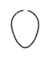 Tom Wood Mens Black Cove Rhodium-plated 925 Sterling Silver And Larvikite Gemstone Necklace In Black