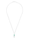 Tom Wood Cube-pendant Turquoise Necklace In Silver
