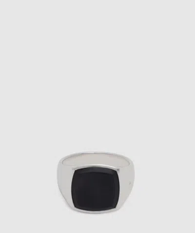 Tom Wood Cushion Black Onyx Ring In Silver