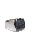 Tom Wood Cushion-cut Larvikite Ring In Metallic