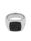 Tom Wood Cushion Eros Onyx-embellished Ring In Metallic