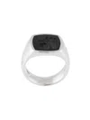 Tom Wood Cushion Eros Onyx Ring In Silver