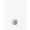 Tom Wood Mens Silver Cushion Larvikite Rhodium-plated Sterling-silver Signet Ring In Silver