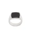 Tom Wood Cushion Onyx Ring In Silver