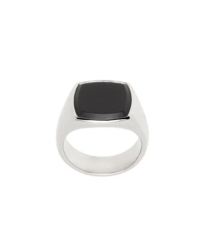 Tom Wood Cushion Onyx Ring In Silver