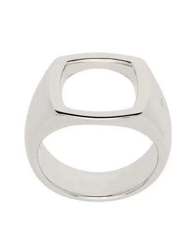 Tom Wood Cushion Open Ring In White