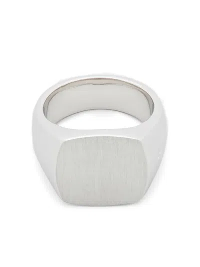 Tom Wood Cushion Satin Signet Ring In Metallic
