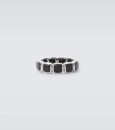 Tom Wood Cushion Onyx Band Ring In Black Silver