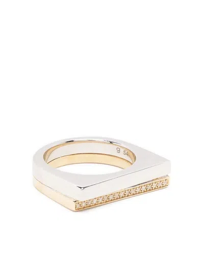 Tom Wood Duo Embellished Rings In Gold