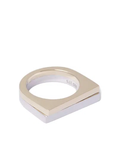 Tom Wood Geometric Ring (set Of Two) In 金色