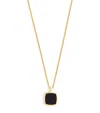 TOM WOOD GOLD-PLATED ONYX CUSHION PENDANT NECKLACE