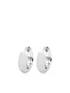 Tom Wood White Rhodium Plated Pebble Hoop Earrings In Silver
