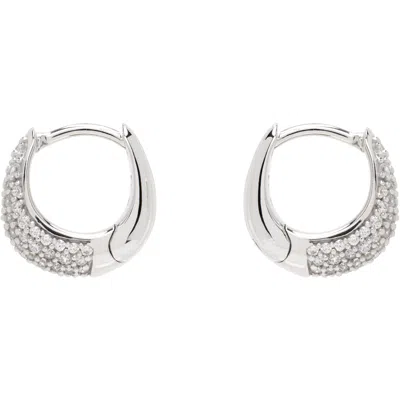 Tom Wood Ice Huggies Pave Earrings In White
