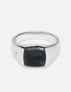 Tom Wood Kay Ring Black Larvikite In Metallic