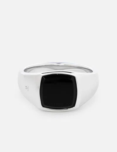 Tom Wood Kay Ring Polished Onyx In Metallic