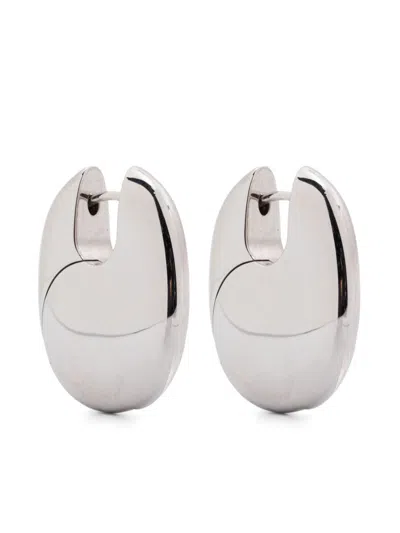 Tom Wood Large Pebble Earrings In Silver