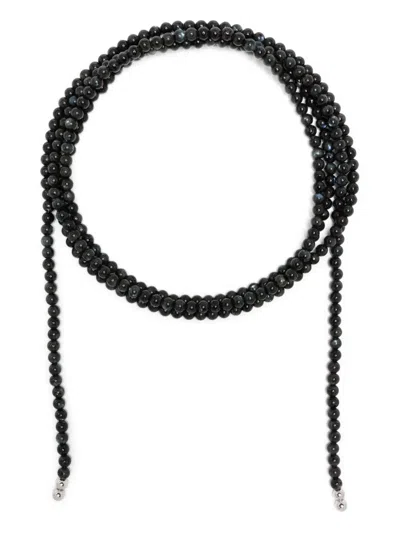 Tom Wood Larvikite Bead Necklace In Blue