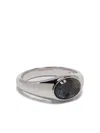 Tom Wood Larvikite Oval-stone Ring In Metallic