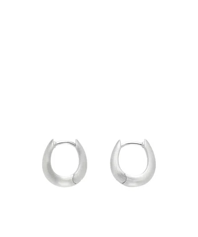Tom Wood Liz Huggies Satin Earrings In Metallic