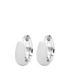 Tom Wood White Rhodium Plated Pebble Hoop Earrings In Metallic