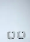 Tom Wood Medium Frame Hoop Earrings In Silver