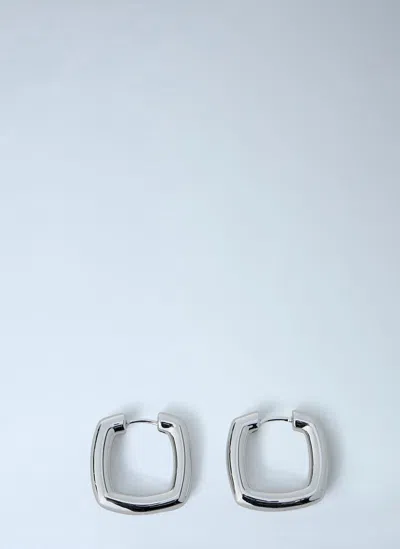 Tom Wood Medium Frame Hoop Earrings In Silver