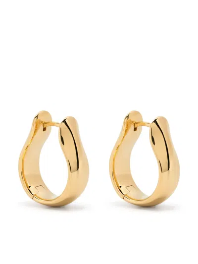 Tom Wood Medium Oyster Hoop-design Earrings In Gold