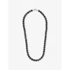 Tom Wood Mens Black Cove Rhodium-plated 925 Sterling Silver And Larvikite Gemstone Necklace In Black