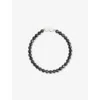 Tom Wood Mens Black Cove White Rhodium-plated 925 Sterling Silver And Larvikite Gemstone Bracelet In Black