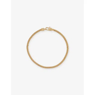Tom Wood Mens Curb M 18ct Gold-plated 925 Sterling Silver Bracelet