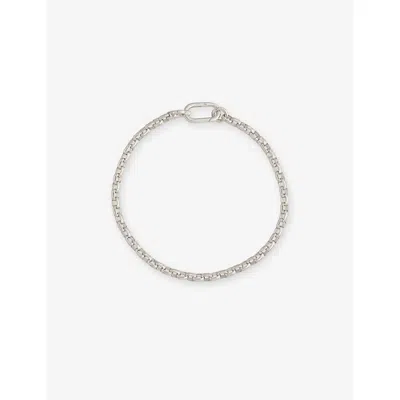 Tom Wood Mens Lee Thick Rhodium-plated 925 Sterling Silver Bracelet