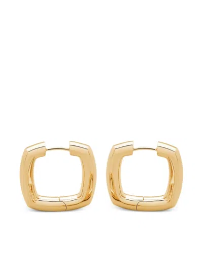 Tom Wood Metal Square Hoop Earrings In Yellow