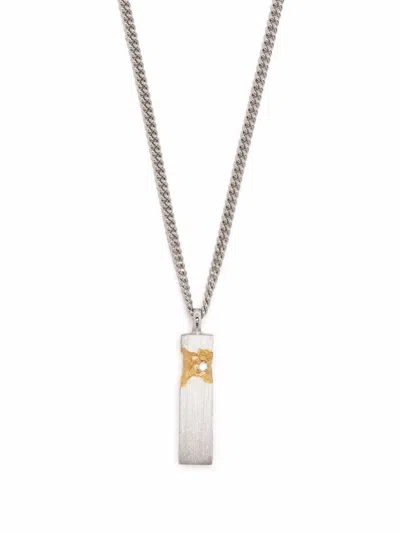 Tom Wood Mined Cube Diamond Pendant Necklace In Silver