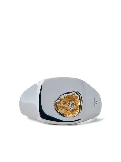 Tom Wood Mined Ring In Metallic