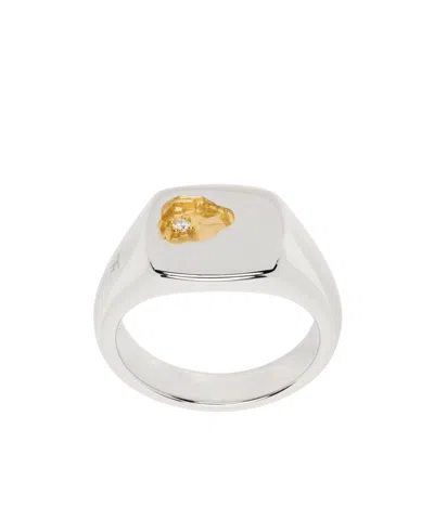 Tom Wood Mined Small Stamp Ring In Metallic