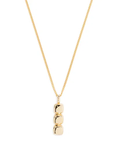 Tom Wood Mini Cushion Pendant Necklace In Gold