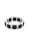 Tom Wood Onyx Bangle In Silver
