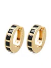 Tom Wood Onyx Hoop Earrings In Yellow