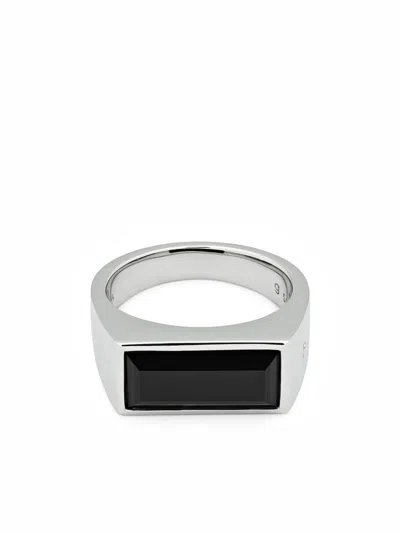 Tom Wood Onyx Stone Peaky Ring In Silver